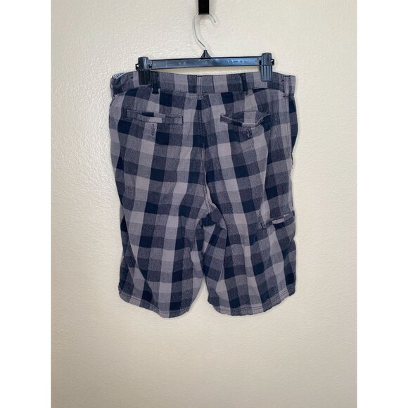 Vintage‎ Ocean Pacific Plaid 90s Shorts 34 Gray Cotton Casual Lightweight Mens - Picture 3 of 8